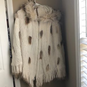Alaskan Fox Fur Poncho with Hood